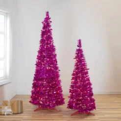 6' Pre-Lit Pink Tinsel Pop-Up Artificial Christmas Tree, Clear Lights 10 6' Pre-Lit Pink Tinsel Pop-Up Artificial Christmas Tree, Clear Lights -Optimal Christmas Shop northlight sm92164 sm9215020copy 47818.1667530303
