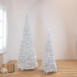6' White Tinsel Pop-Up Artificial Christmas Tree, Unlit 9 6' White Tinsel Pop-Up Artificial Christmas Tree, Unlit -Optimal Christmas Shop northlight sm92169 style 08043.1667530307