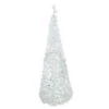 6ft Lighted White Tinsel Pop-Up Artificial Christmas Tree, Blue Lights -Optimal Christmas Shop northlight sm92170 1 20129.1667530308