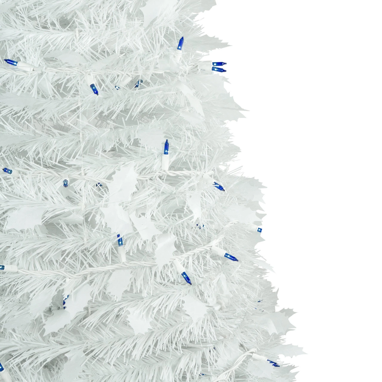 4' Pre-Lit White Tinsel Pop-Up Artificial Christmas Tree, Blue Lights 6 4' Pre-Lit White Tinsel Pop-Up Artificial Christmas Tree, Blue Lights - Image 4