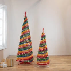 6' Pre-Lit Rainbow Tinsel Pop-Up Artificial Christmas Tree, Clear Lights 9 6' Pre-Lit Rainbow Tinsel Pop-Up Artificial Christmas Tree, Clear Lights -Optimal Christmas Shop northlight sm92176 sm92175 38519.1667530311
