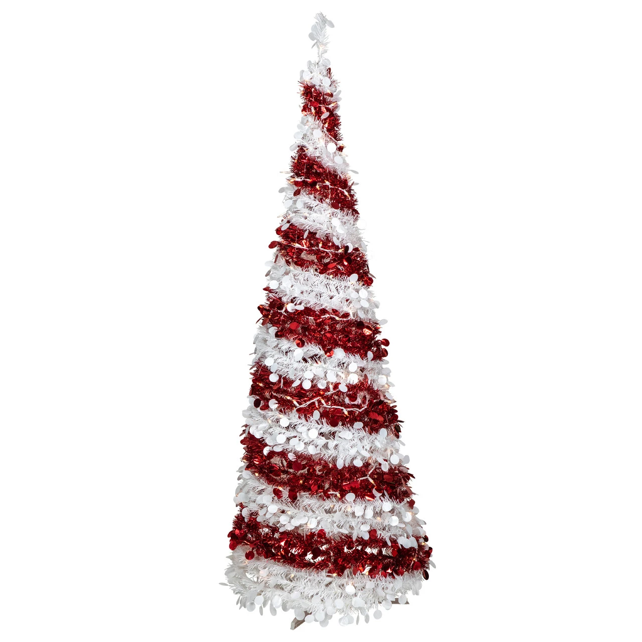 6' Pre-Lit Candy Cane Pop-Up Artificial Christmas Tree, Clear Lights 3 6' Pre-Lit Candy Cane Pop-Up Artificial Christmas Tree, Clear Lights