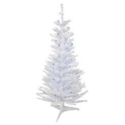 4' Pre-Lit Woodbury White Pine Slim Artificial Christmas Tree, Blue Lights