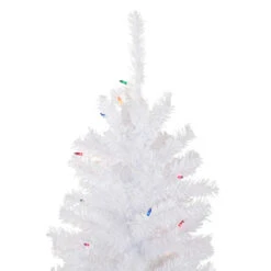 4' Pre-Lit Woodbury White Pine Slim Artificial Christmas Tree, Multi Lights -Optimal Christmas Shop northlight sm92879 3 updated 92863.1667530142
