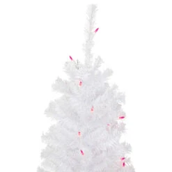 4' Pre-Lit Woodbury White Pine Slim Artificial Christmas Tree, Pink Lights -Optimal Christmas Shop northlight sm92880 3 updated 96489.1667530144
