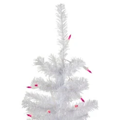3' Pre-Lit Woodbury White Pine Slim Artificial Christmas Tree, Pink Lights -Optimal Christmas Shop northlight sm92884 2 updated 78285.1667487924