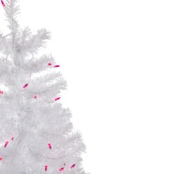3' Pre-Lit Woodbury White Pine Slim Artificial Christmas Tree, Pink Lights -Optimal Christmas Shop northlight sm92884 3 updated 92146.1667487924