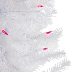 3' Pre-Lit Woodbury White Pine Slim Artificial Christmas Tree, Pink Lights -Optimal Christmas Shop northlight sm92884 4 updatednew 15905.1667487923