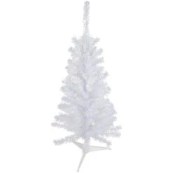 3' Pre-Lit Woodbury White Pine Slim Artificial Christmas Tree, Clear Lights