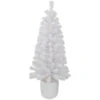 3.5' Pre-Lit Potted Flocked Winter Pine White Tinsel Artificial Christmas Tree, Clear Lights -Optimal Christmas Shop northlight sm92900 1 35174.1667535805