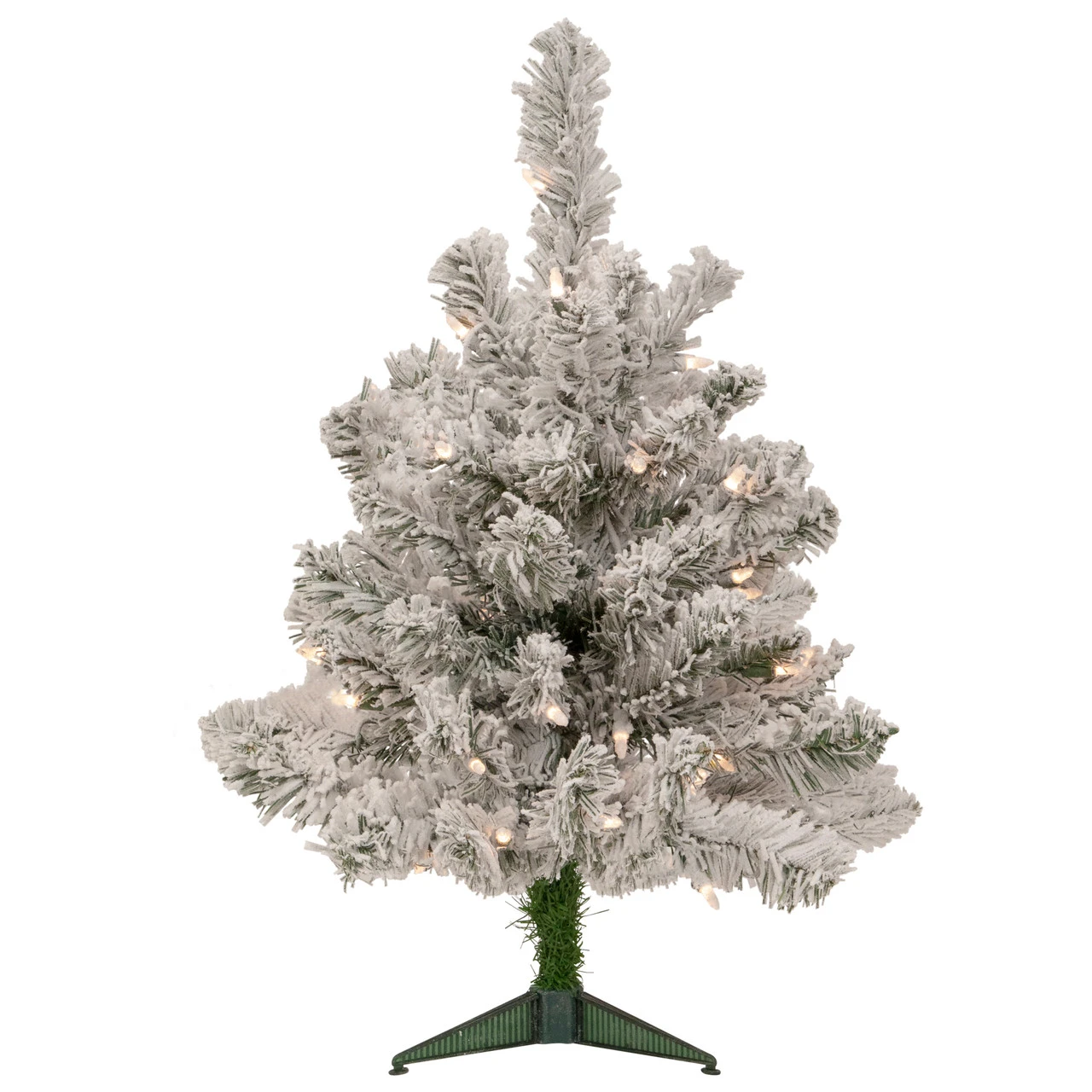 2' Pre-Lit Flocked Madison Pine Artificial Christmas Tree, Clear Lights 3 2' Pre-Lit Flocked Madison Pine Artificial Christmas Tree, Clear Lights