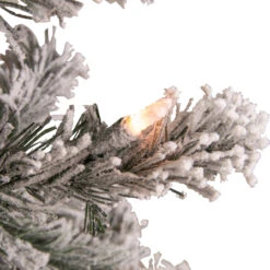 6.5' Pre-Lit Flocked Madison Pine Medium Artificial Christmas Tree, Clear Lights -Optimal Christmas Shop northlight sm92917 4 85688.1681321479