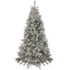6.5' Pre-Lit Flocked Madison Pine Medium Artificial Christmas Tree, Clear Lights