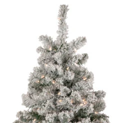 6.5' Pre-Lit Flocked Madison Pine Medium Artificial Christmas Tree, Clear Lights -Optimal Christmas Shop northlight sm92918 3 85618.1681321479