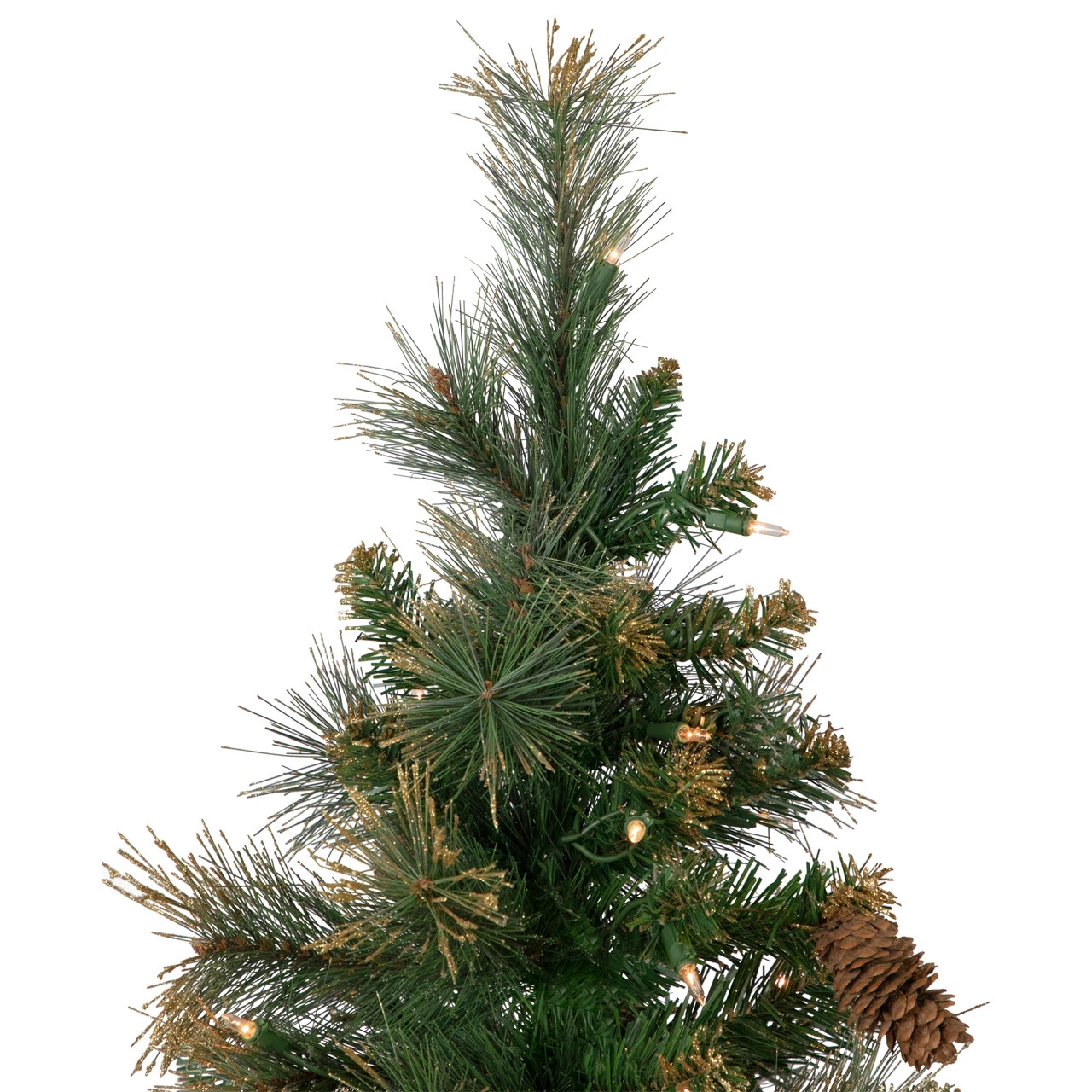 4.5' Pre-Lit Yorkshire Pine Pencil Artificial Christmas Tree, Clear Lights 7 4.5' Pre-Lit Yorkshire Pine Pencil Artificial Christmas Tree, Clear Lights - Image 5