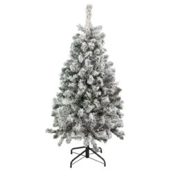 4.5' Flocked Madison Pine Artificial Christmas Tree, Unlit