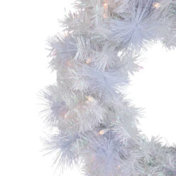 Pre-Lit Vermont White Pine Artificial Christmas Wreath, 24-Inch, Clear Lights -Optimal Christmas Shop northlight sm92935 2 94259.1671629820