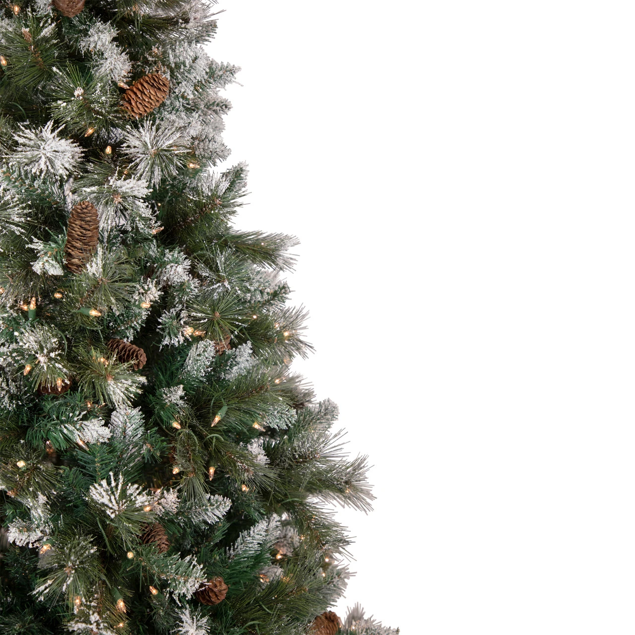 6.5' Pre-lit Snow Valley Pine Artificial Christmas Tree, Clear Lights 6 6.5' Pre-lit Snow Valley Pine Artificial Christmas Tree, Clear Lights - Image 4