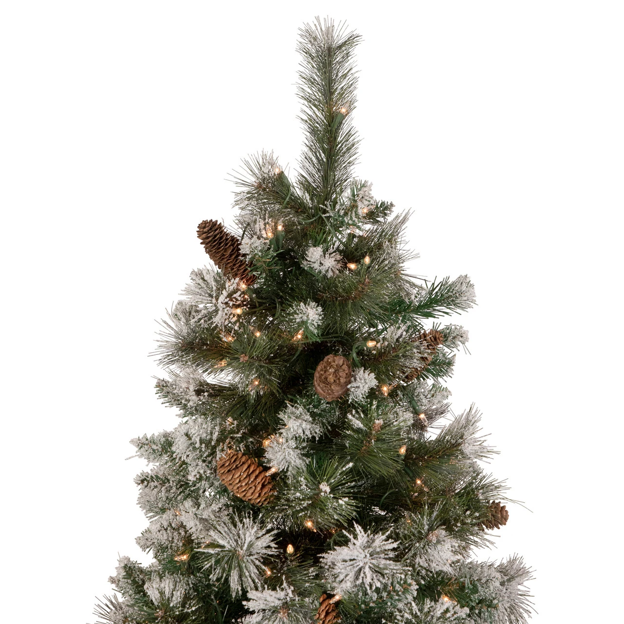 6.5' Pre-lit Snow Valley Pine Artificial Christmas Tree, Clear Lights 7 6.5' Pre-lit Snow Valley Pine Artificial Christmas Tree, Clear Lights - Image 5