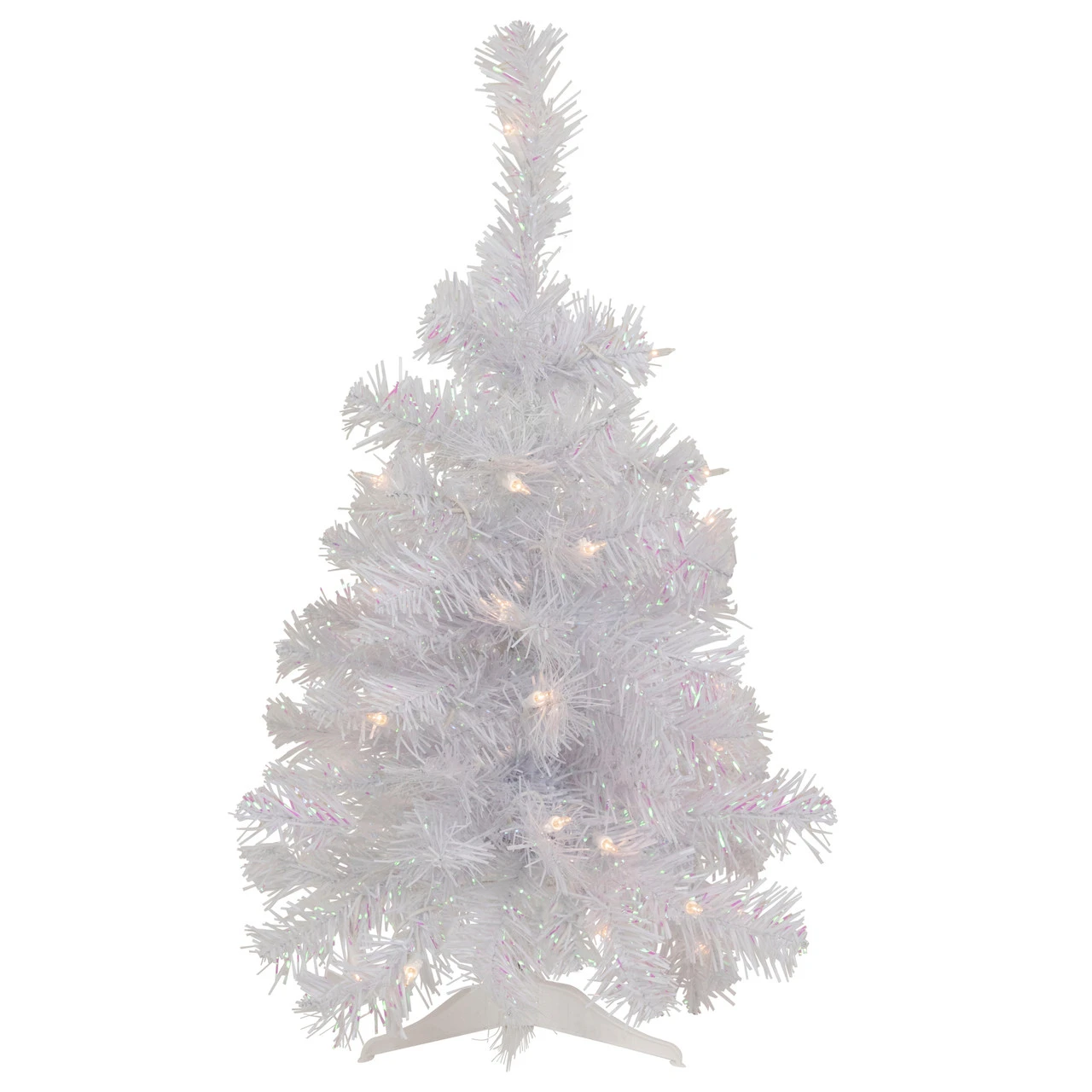 2' Pre-lit Rockport White Pine Artificial Christmas Tree, Clear Lights 3 2' Pre-lit Rockport White Pine Artificial Christmas Tree, Clear Lights