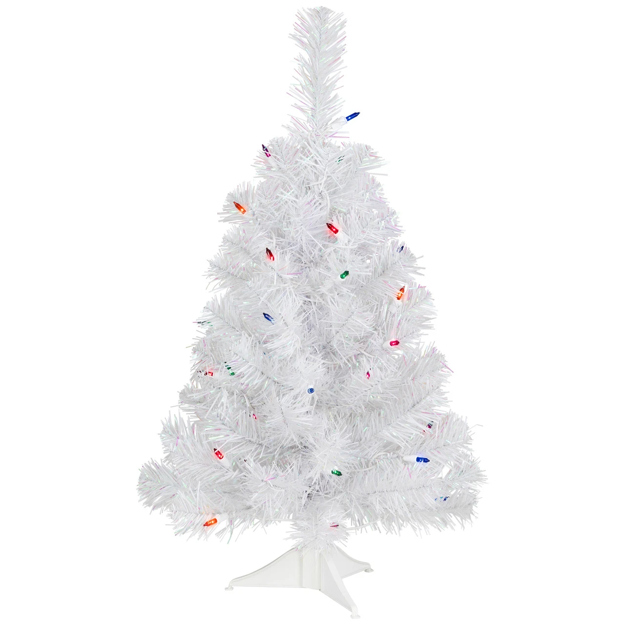 2' Pre-lit Rockport White Pine Artificial Christmas Tree, Multi Lights 4 2' Pre-lit Rockport White Pine Artificial Christmas Tree, Multi Lights - Image 2