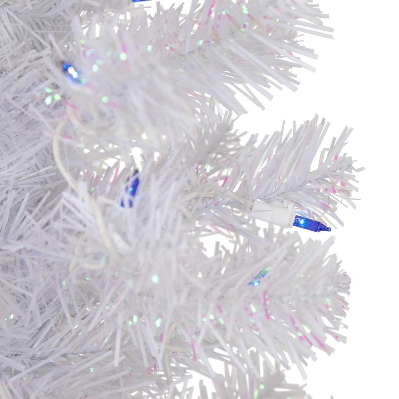 4' Pre-lit Rockport White Pine Artificial Christmas Tree, Blue Lights 4 4' Pre-lit Rockport White Pine Artificial Christmas Tree, Blue Lights - Image 2