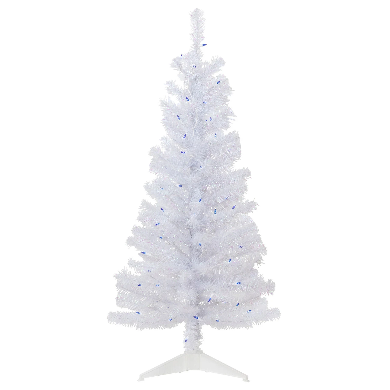 4' Pre-lit Rockport White Pine Artificial Christmas Tree, Blue Lights 3 4' Pre-lit Rockport White Pine Artificial Christmas Tree, Blue Lights