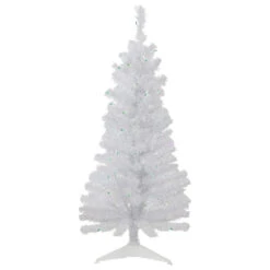 4' Pre-lit Rockport White Pine Artificial Christmas Tree, Green Lights