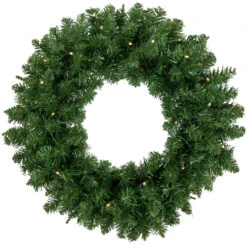 Pre-Lit Vernon Pine Artificial Christmas Wreath, 24-Inch, Warm White LED Lights