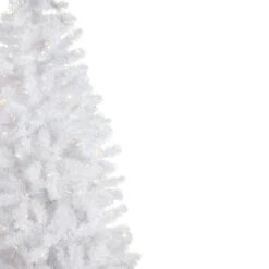 6.5' Pre-Lit Pencil White Georgian Pine Artificial Christmas Tree, Warm White LED Lights -Optimal Christmas Shop northlight sm92973 2 41585.1667530163