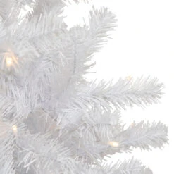 7.5' Pre-Lit White Georgian Pine Pencil Artificial Christmas Tree, Warm White LED Lights -Optimal Christmas Shop northlight sm92973 4 71308.1667530184