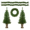 5-Piece Pre-Lit Artificial Wolcott Spruce Christmas Entryway Set -Optimal Christmas Shop northlight sm92986 mainnew 74600.1670422723
