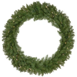 Pre-Lit Rockwood Pine Artificial Christmas Wreath, 36-Inch, Warm White LED Lights