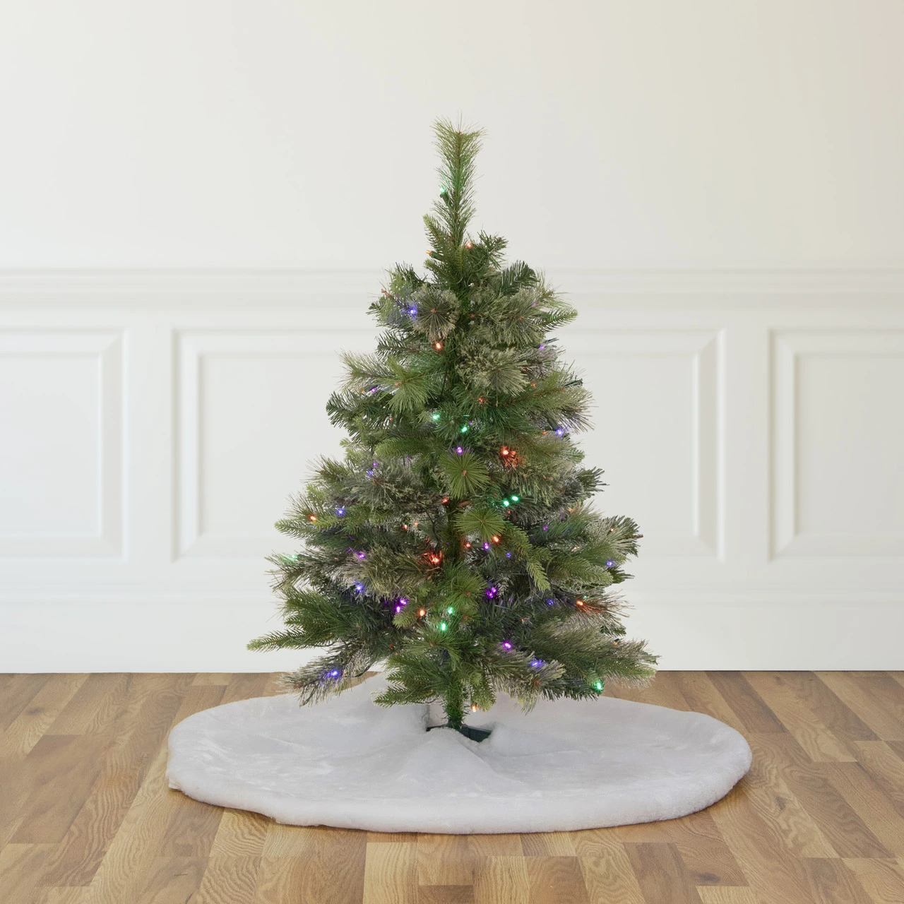 3' Pre-Lit Kingston Cashmere Pine Full Artificial Christmas Tree, Multi LED Lights 4 3' Pre-Lit Kingston Cashmere Pine Full Artificial Christmas Tree, Multi LED Lights - Image 2