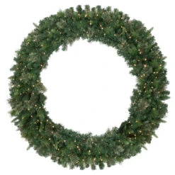 Pre-Lit Kingston Cashmere Pine Commercial Artificial Christmas Wreath, 60-Inch, Warm White LED Lights