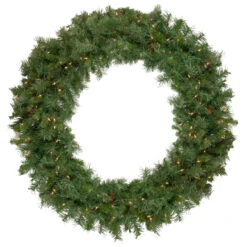 Pre-Lit Black River Pine Artificial Christmas Wreath, 48-Inch, Clear Lights