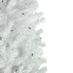 6.5' Pre-Lit Woodbury White Pine Pencil Artificial Christmas Tree, Green Lights -Optimal Christmas Shop northlight sm93087 2 93748.1667386160