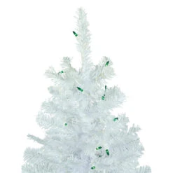 6.5' Pre-Lit Woodbury White Pine Pencil Artificial Christmas Tree, Green Lights -Optimal Christmas Shop northlight sm93087 4 52446.1667386160