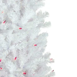 6.5' Pre-Lit Woodbury White Pine Pencil Artificial Christmas Tree, Pink Lights -Optimal Christmas Shop northlight sm93088 2 82755.1667386159