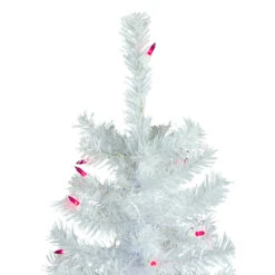 6.5' Pre-Lit Woodbury White Pine Pencil Artificial Christmas Tree, Pink Lights -Optimal Christmas Shop northlight sm93088 4updated 96207.1667386159