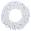 Pre-Lit Woodbury White Pine Artificial Christmas Wreath, 24-Inch, Green Lights