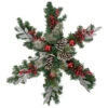 32" Pre-Lit Decorated Frosted Pine Cone And Berries Artificial Christmas Snowflake Wreath -Optimal Christmas Shop northlight sm93364 1 42181.1667530098