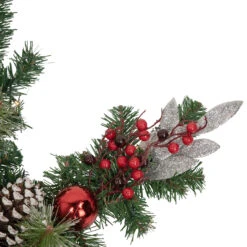 32" Pre-Lit Decorated Frosted Pine Cone And Berries Artificial Christmas Snowflake Wreath -Optimal Christmas Shop northlight sm93364 3 99959.1667530099