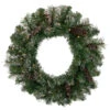 24" Pre-Lit Artificial Frosted Pine And Pine Cone Christmas Wreath -Optimal Christmas Shop northlight sm93368 1updated 59711.1667530099