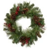 24" Pre-Lit Artificial Mixed Pine And Berries Christmas Wreath -Optimal Christmas Shop northlight sm93371 1 22044.1667531201