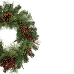 24" Pre-Lit Artificial Mixed Pine And Berries Christmas Wreath 9 24" Pre-Lit Artificial Mixed Pine And Berries Christmas Wreath -Optimal Christmas Shop northlight sm93371 2 36153.1667531203