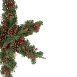 32" Pre-Lit Artificial Mixed Pine And Berries Christmas Snowflake Wreath 9 32" Pre-Lit Artificial Mixed Pine And Berries Christmas Snowflake Wreath -Optimal Christmas Shop northlight sm93372 2 21355.1667530104