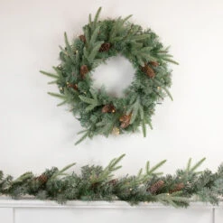 24" Pre-Lit Artificial Mixed Pine And Pine Cone Christmas Wreath -Optimal Christmas Shop northlight sm93376 style 91666.1667530105