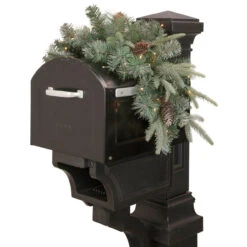 36" Pre-lit Pine Cone And Artificial Mixed Pine Christmas Mailbox Swag