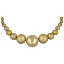 6' Gold Shiny And Matte Shatterproof Ball Christmas Swag